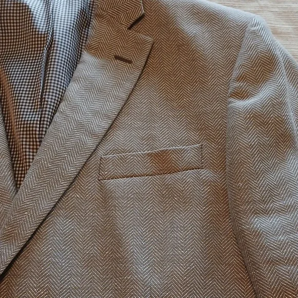 Men's Beige Staffford 44R Blazer - Picture 6 of 8